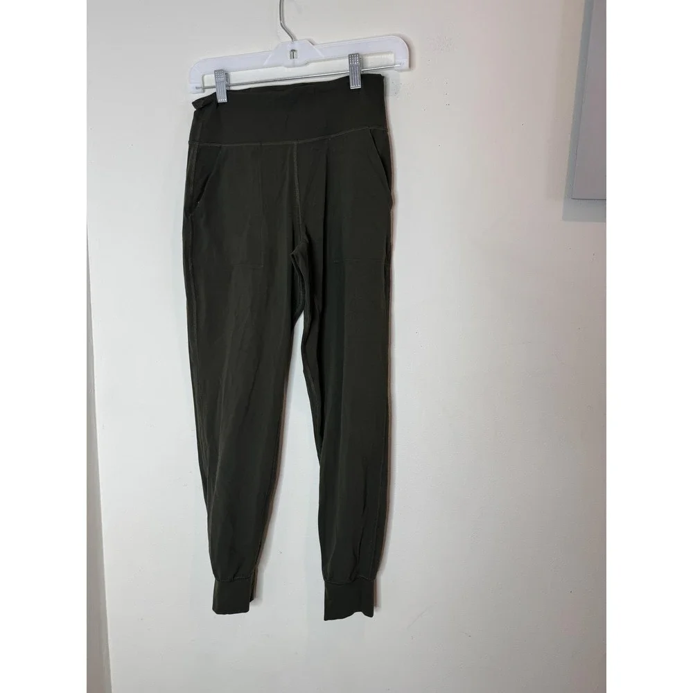 Lululemon Jogger Pants Womens 6 Green Lightweight Woven High Rise Pockets - Picture 3 of 9